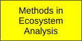 methods in ecosystem analysis