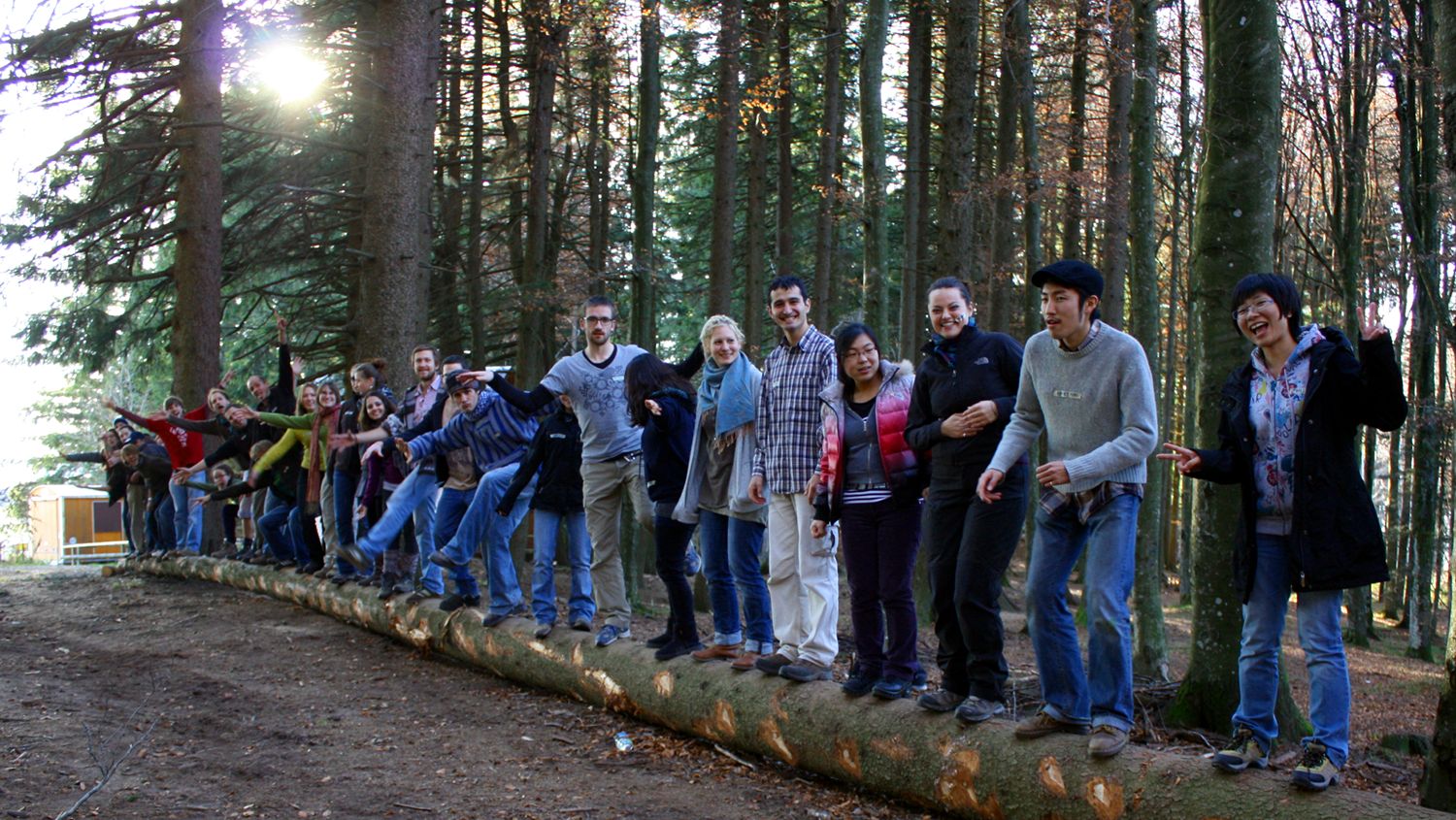 FEM 2010 and 2011 Students On A Log
