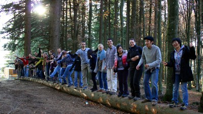 FEM 2010 and 2011 Students On A Log